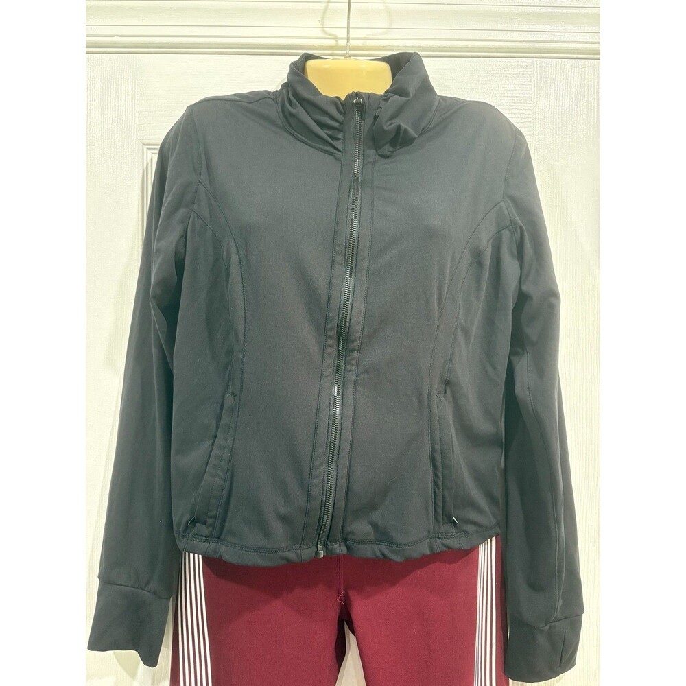90 Degree By Reflex Womens XL Black Full Zip Athletic Yoga Jacket Stretch
